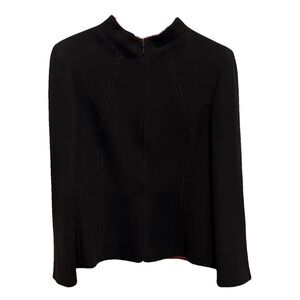 Valentino Black Jacket with Red Stitching-size 8